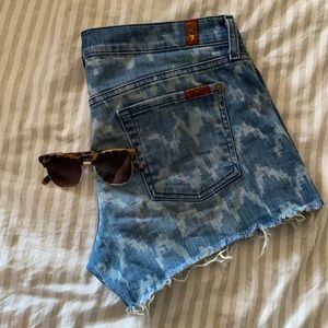 7 for all Mankind distressed mid-rise shorts